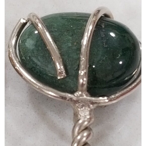 Gemstone polished stoned silver (sterling?plated?)cocktail pick 6 count - Picture 11 of 12